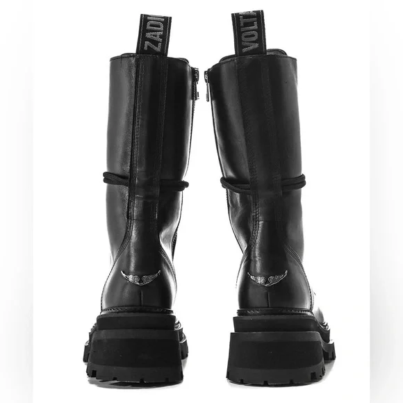 Zadig & Voltaire Women's Ride Block Heel High Ankle Boots size 39 (US 8) Black - Picture 4 of 14